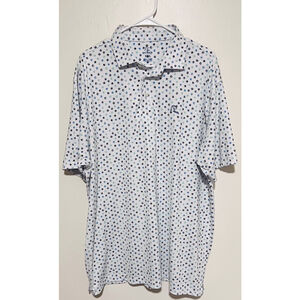 Rhoback Golf Performance Polo Shirt Men’s XXL 2XL White Paw Print Dog Logo